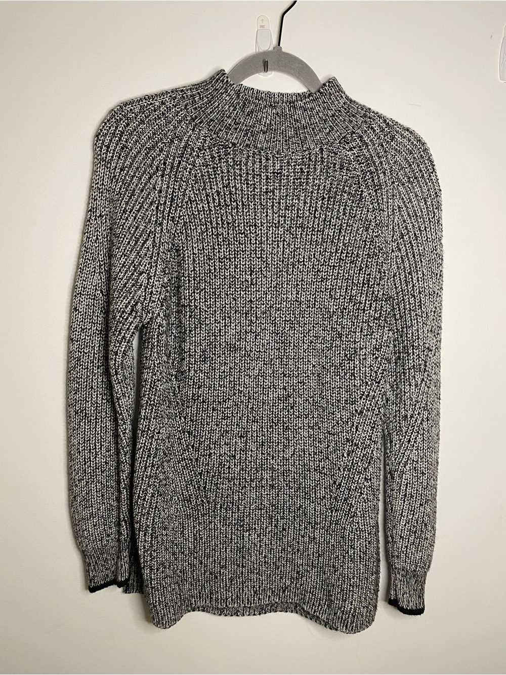 Calvin Klein Marled Black & White Turtleneck Sweater